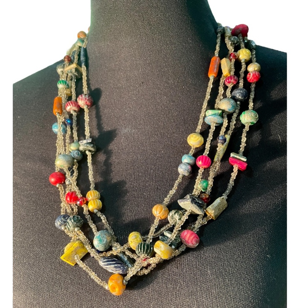 Susie Blue Boho 5-Strand Beaded Necklace